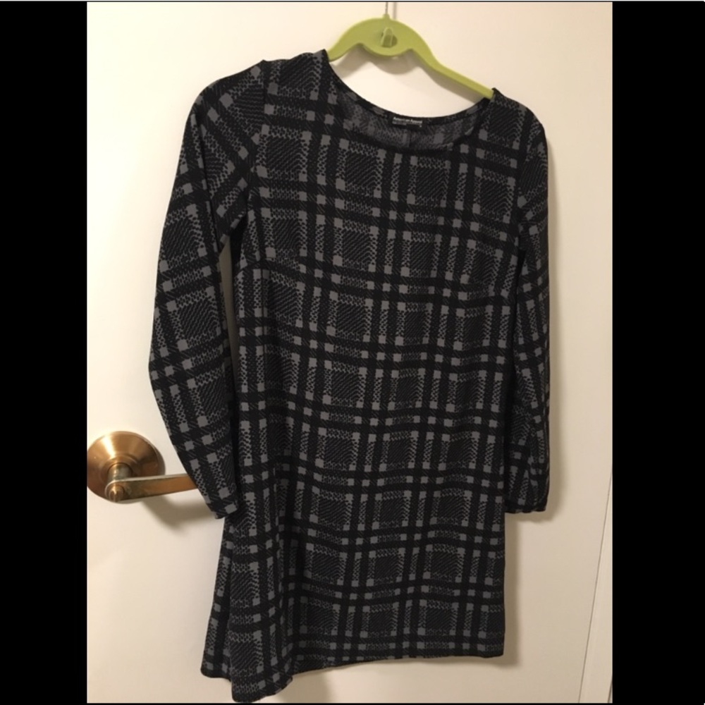 AMERICAN APPAREL Grey Plaid shift dress